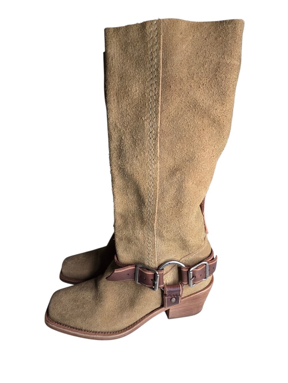 Free People We The Free Denver Double Buckle Boots Suede Western Boots Size 9